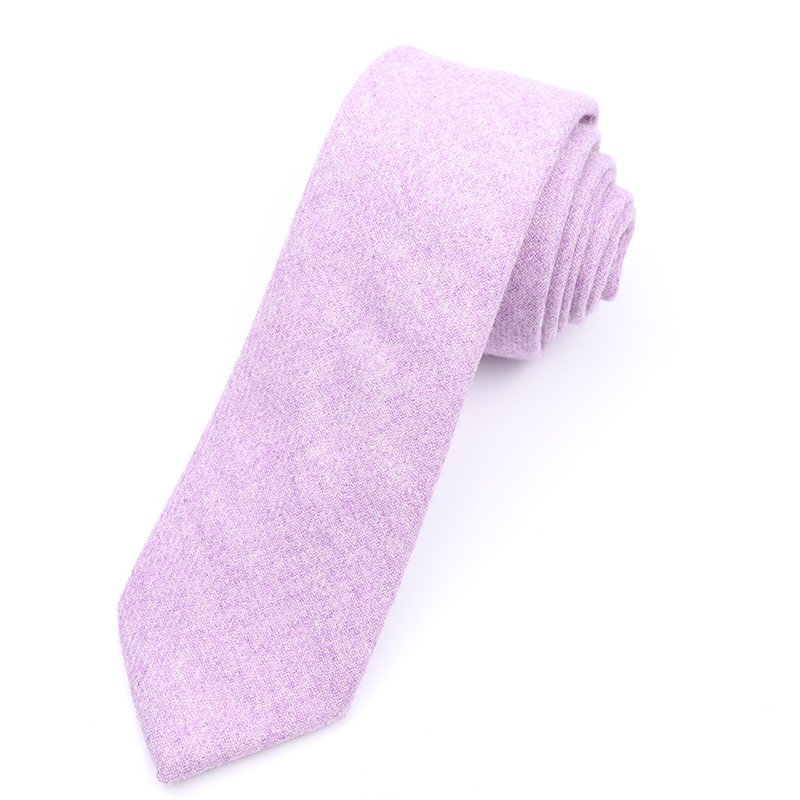 Mens Wool Tweed Lilac Tie