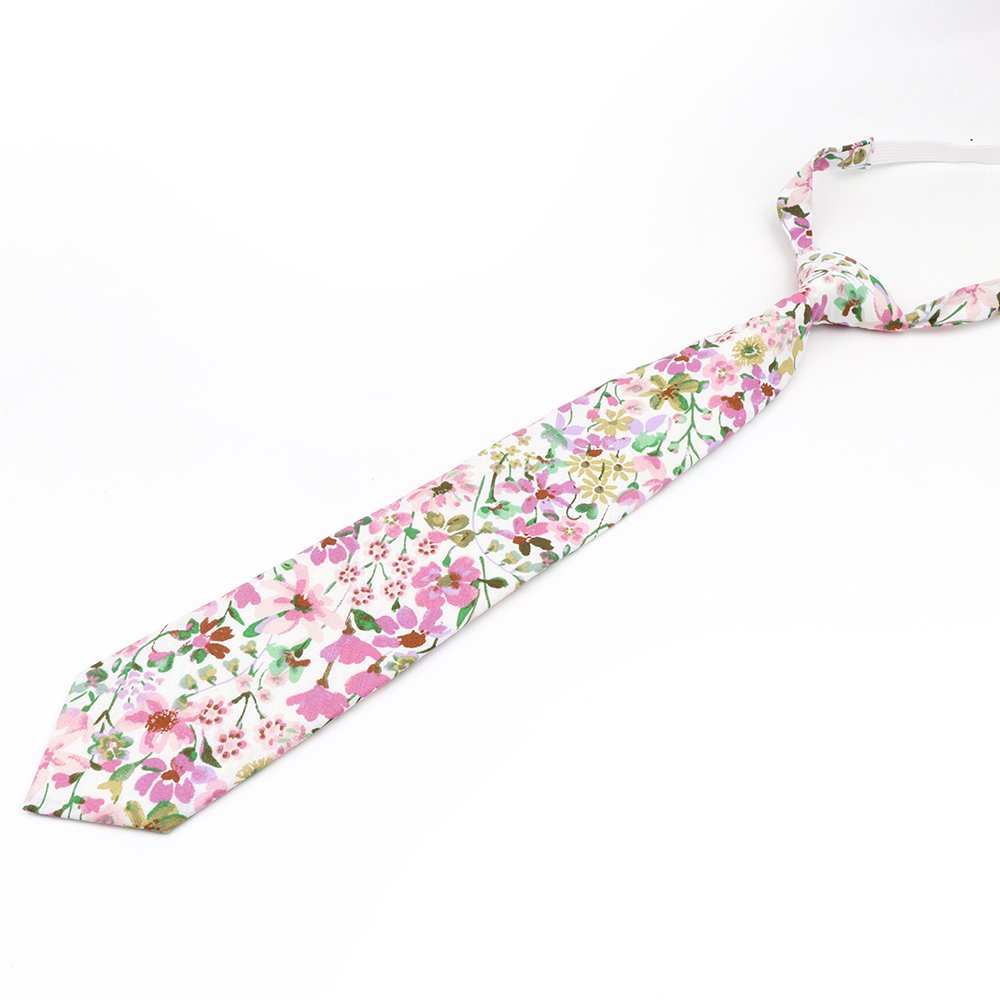 Children's Pink & Purple floral flower cotton classic tie