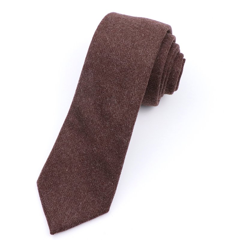 Mens Wool Brown Tweed Tie