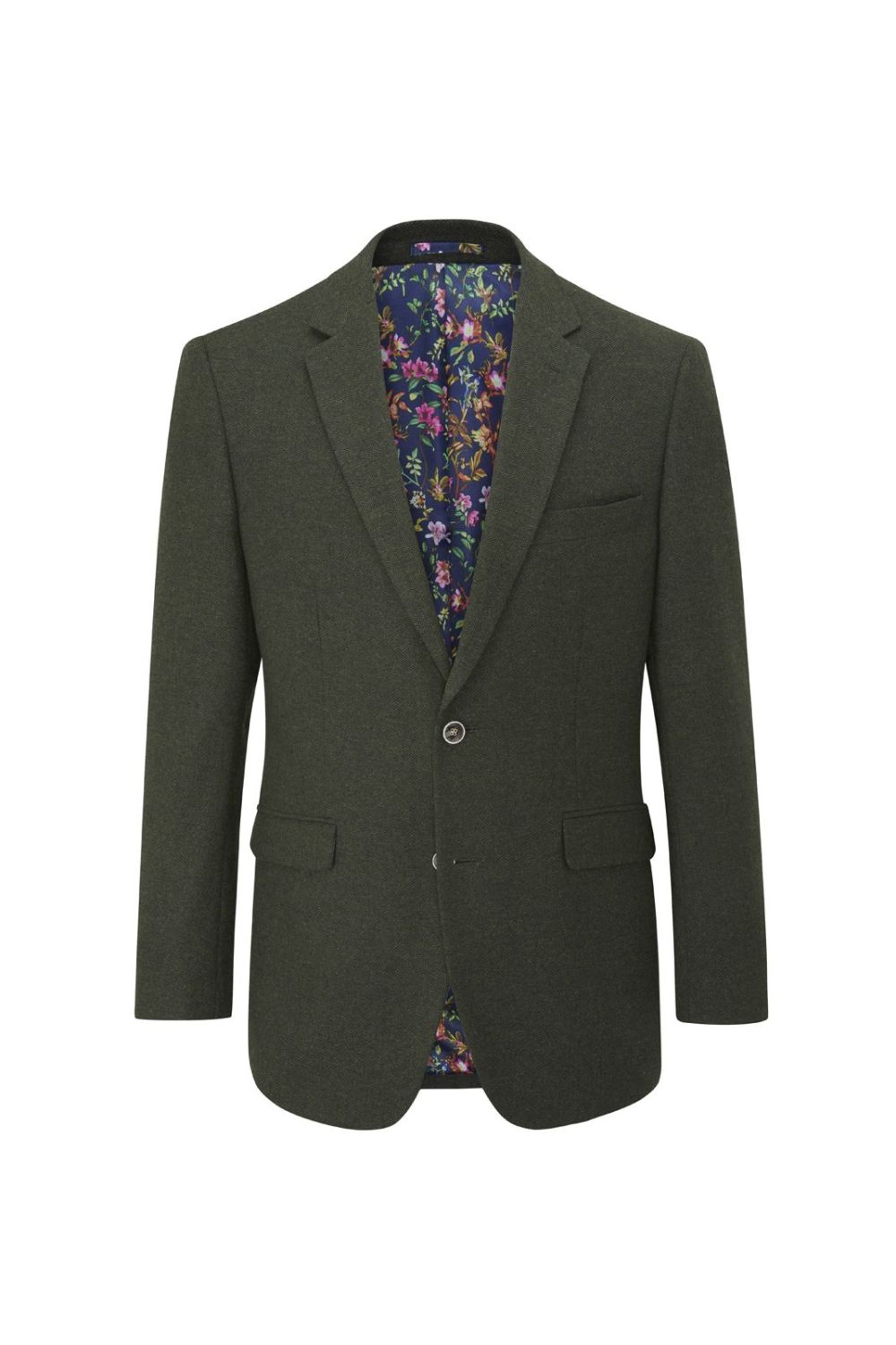 Jude Suit Olive Tailored Jacket Tweed Herringbone