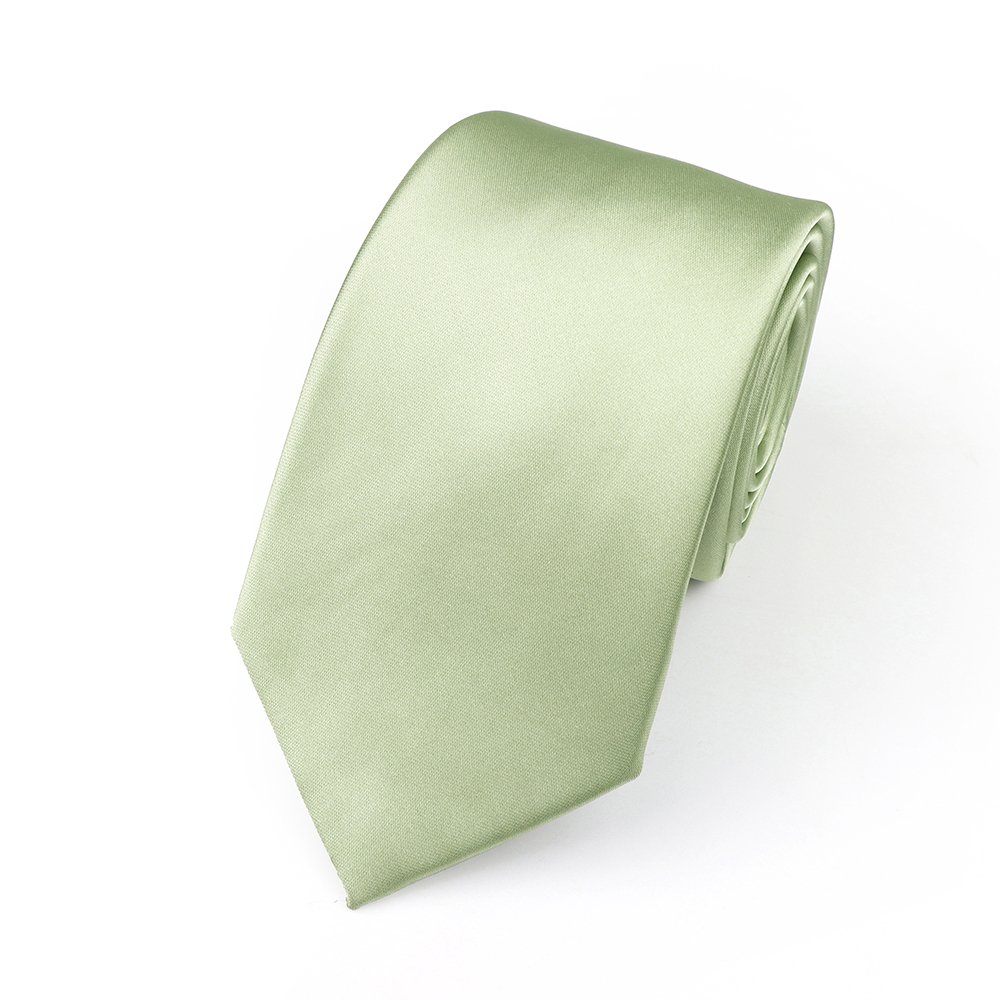 Powder green satin classic mens tie