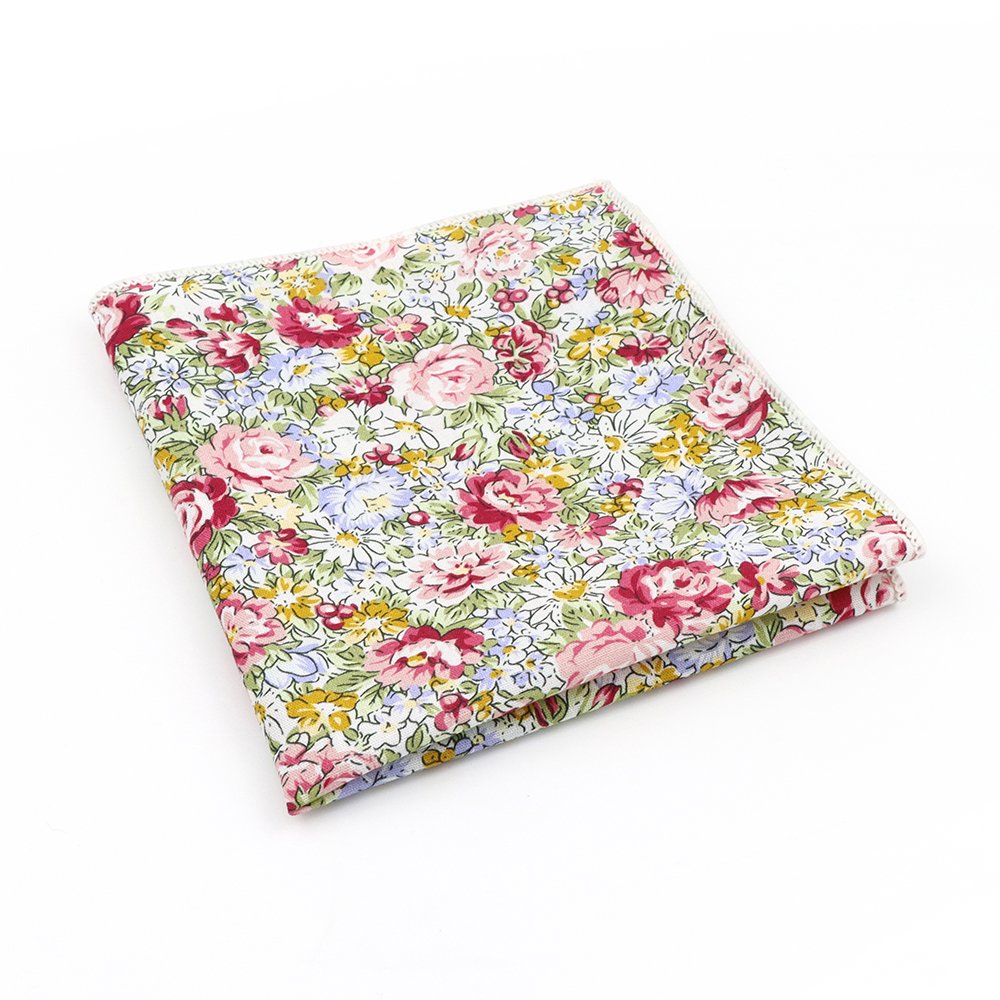 Multicoloured floral cotton classic mens tie & pocket square set