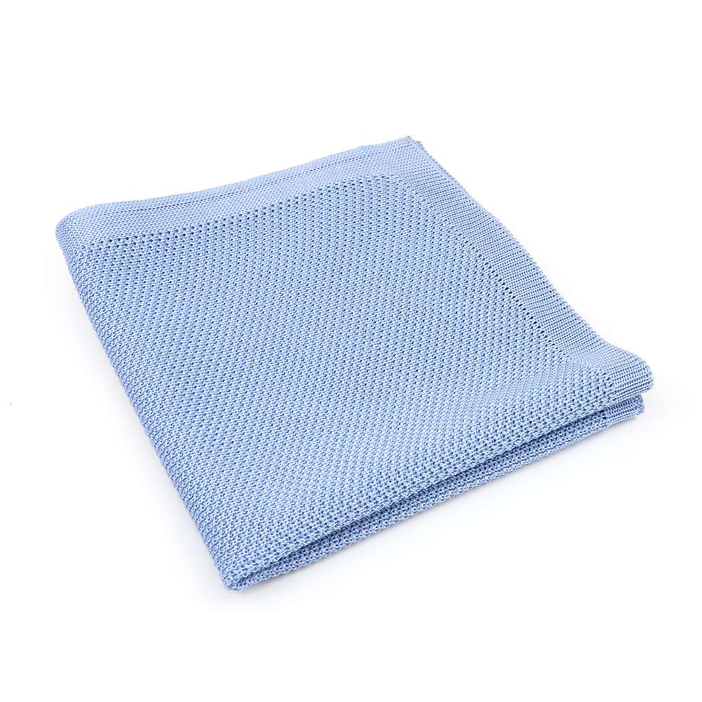 Knitted Pastel Blue Pocket Square