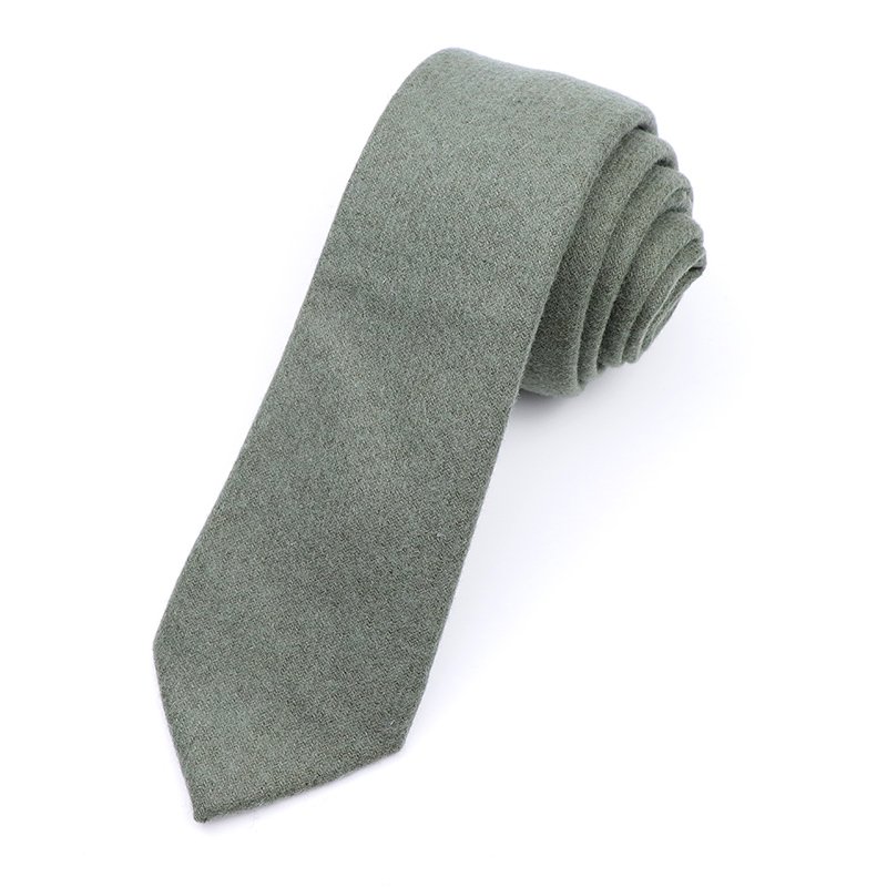 Mens Wool Tweed Olive Tie
