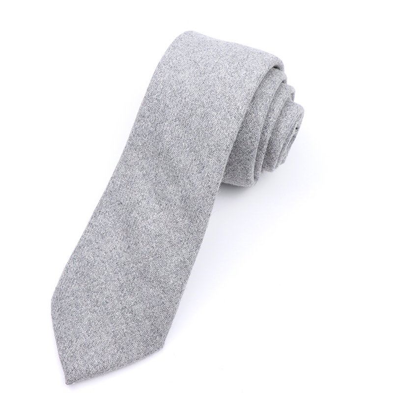 Mens Wool Tweed Grey Tie