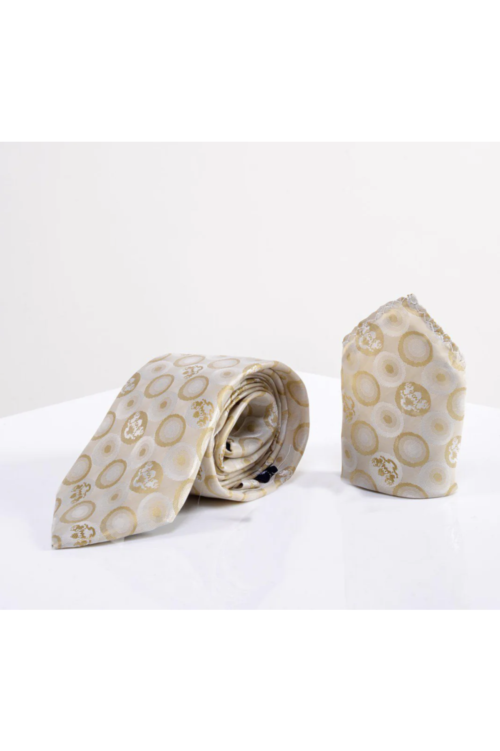 Stone Bubble Lining tie & pocket square set