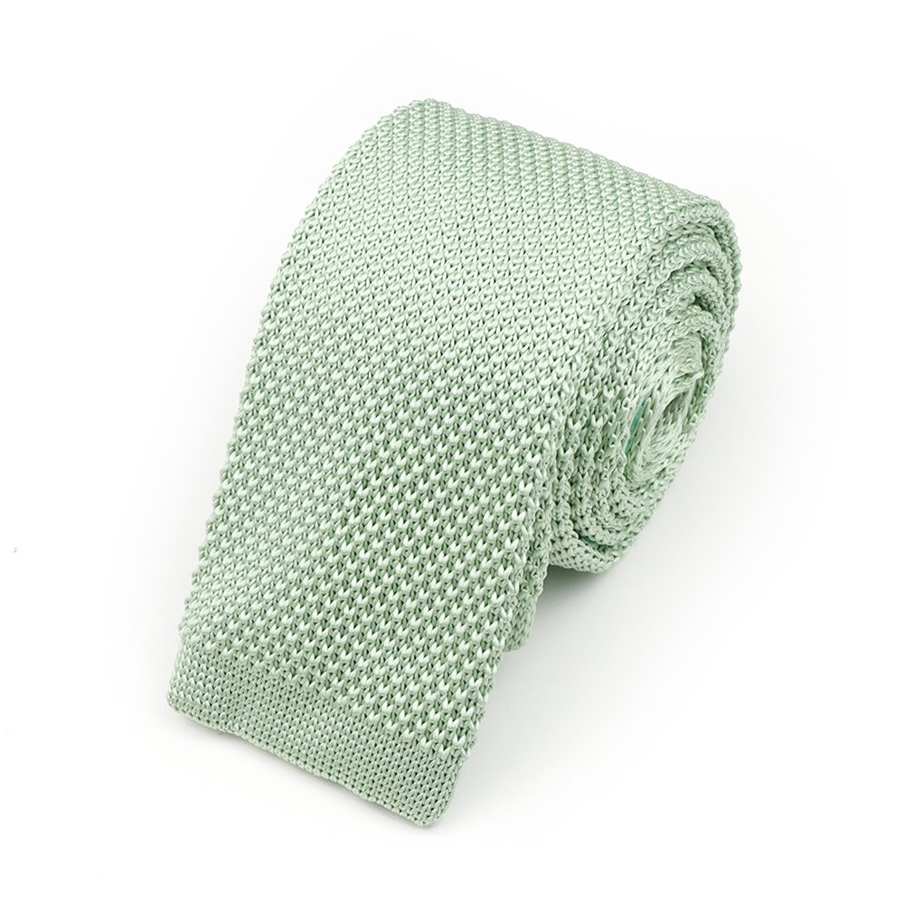 Knitted Pastel green Tie & Pocket Square set