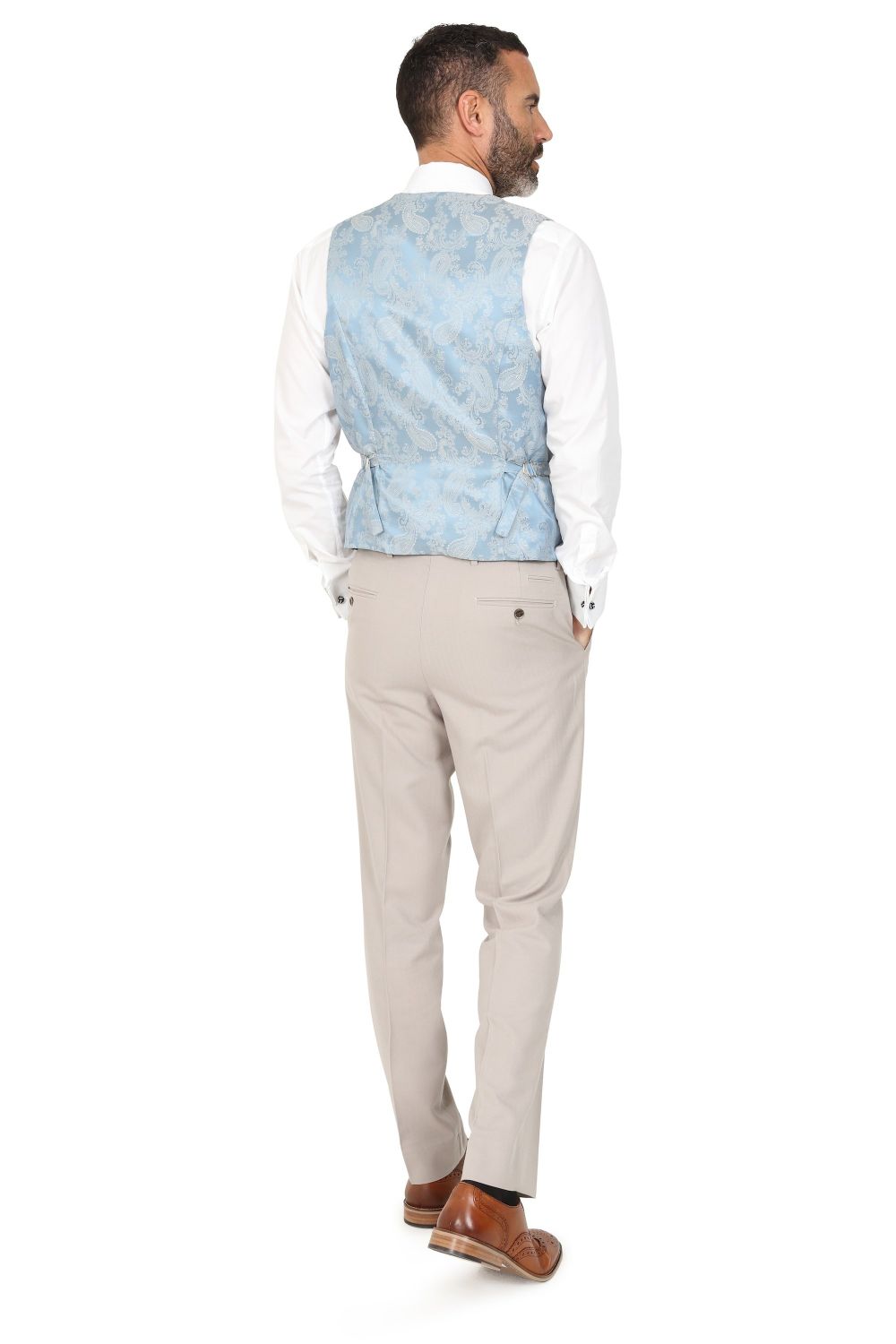 Jenson Samuel Alnwick Navy Jacket with contrast stone waistcoat & trousers