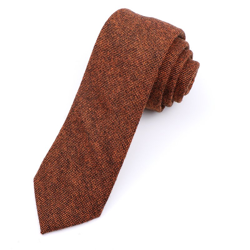 Mens Wool Rust Tweed Tie