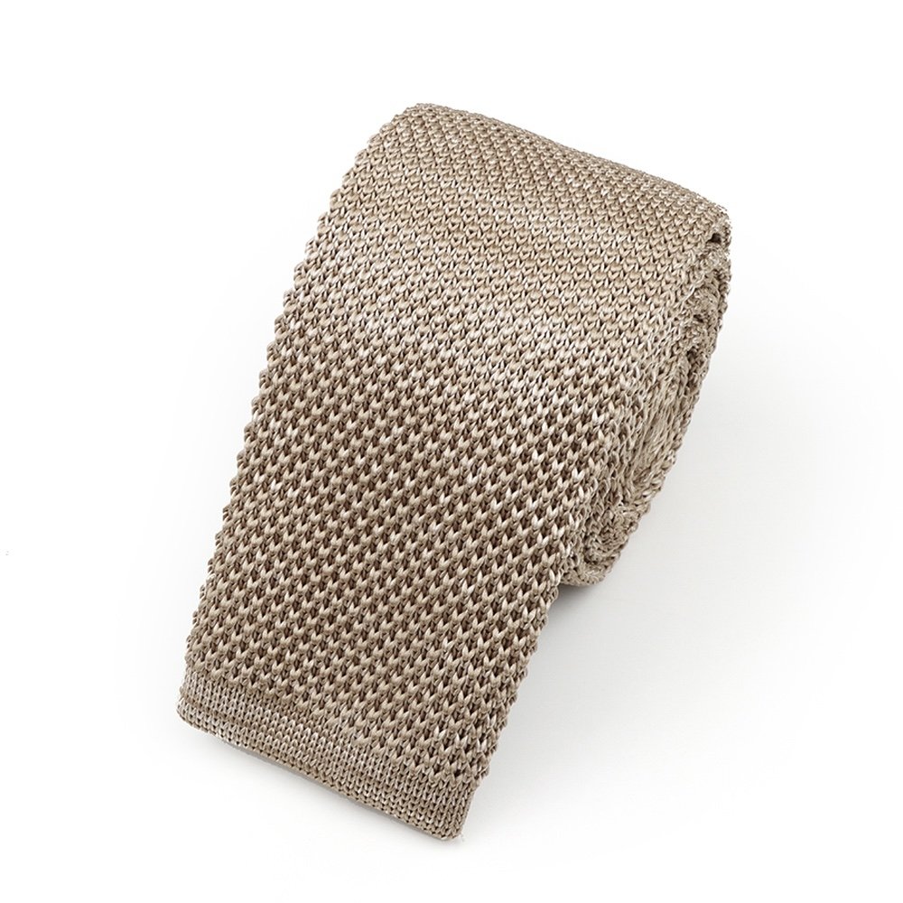 Knitted Stone Tie & Pocket Square set