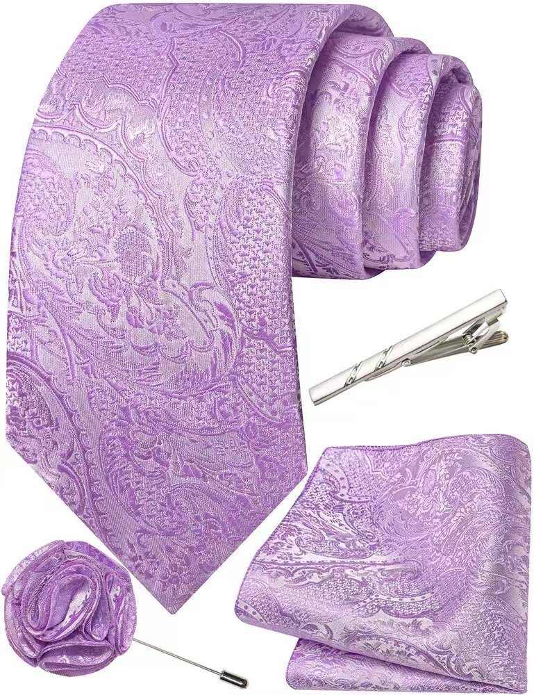 Lilac 4 piece mens tie set
