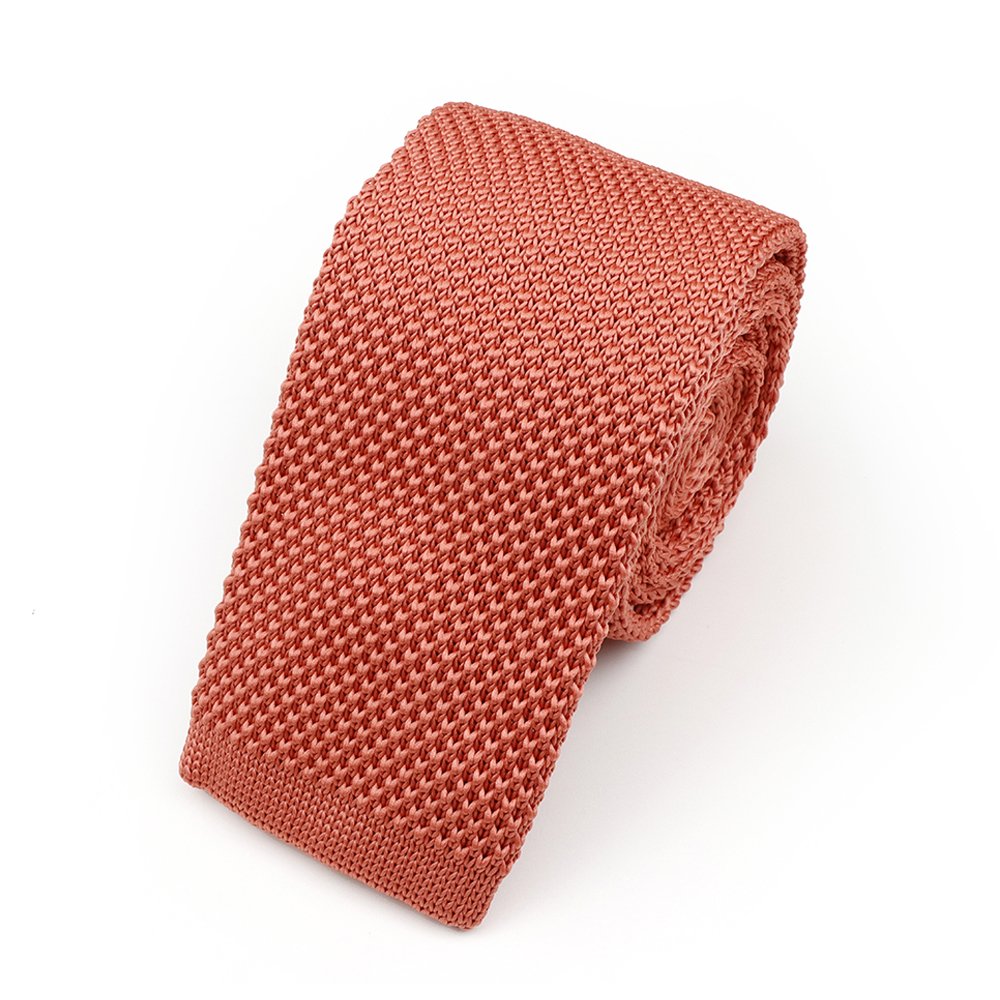 Knitted Dark Pink Tie & Pocket Square set