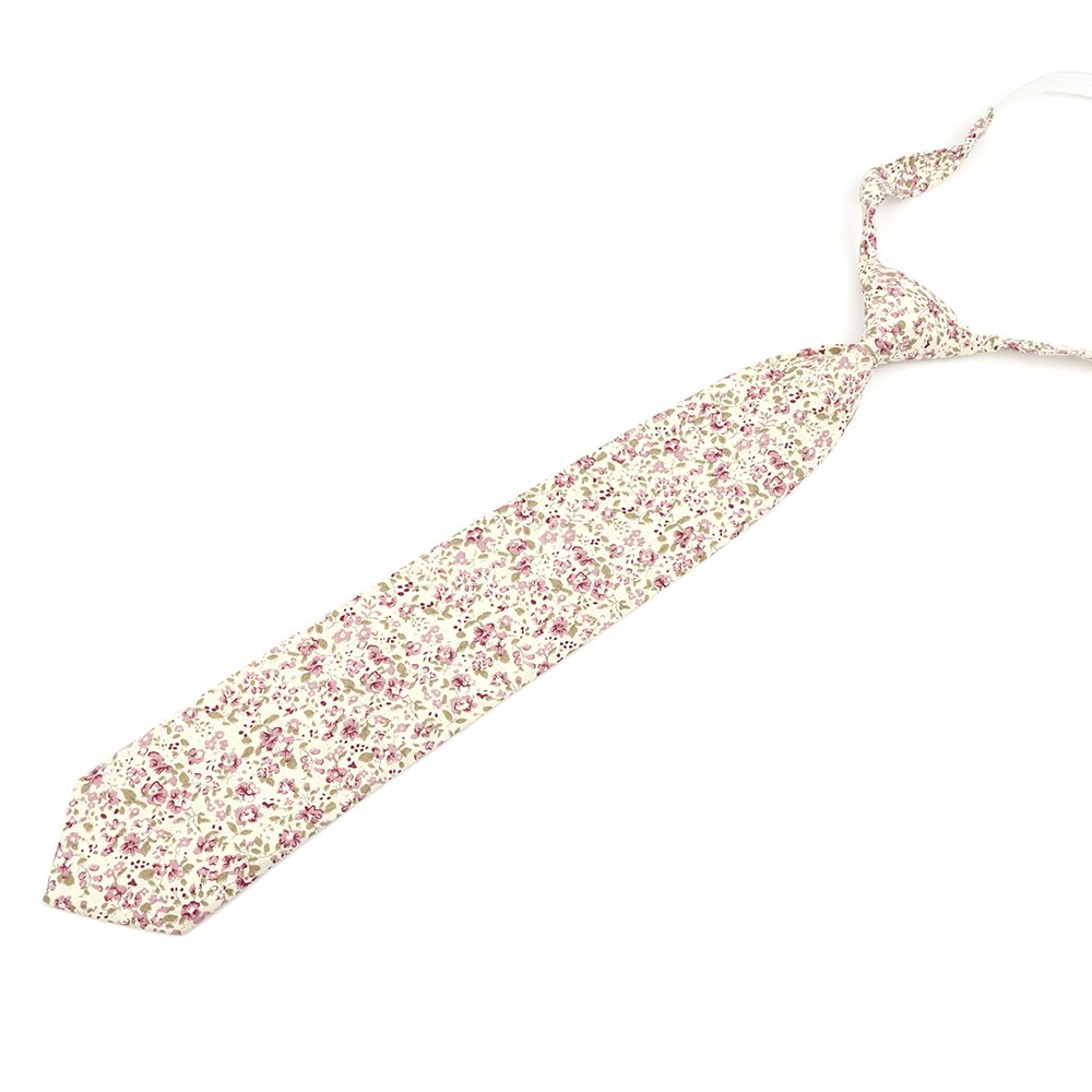 Childrens Blush Pink floral flower cotton tie
