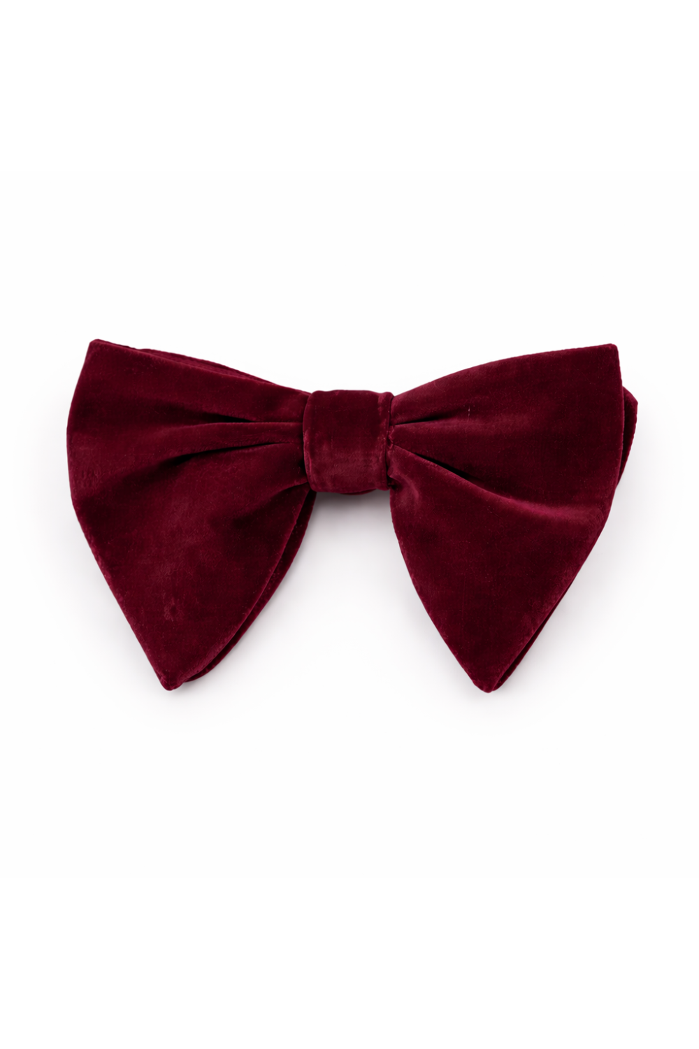 Velvet wine woven oversized mens bow tie
