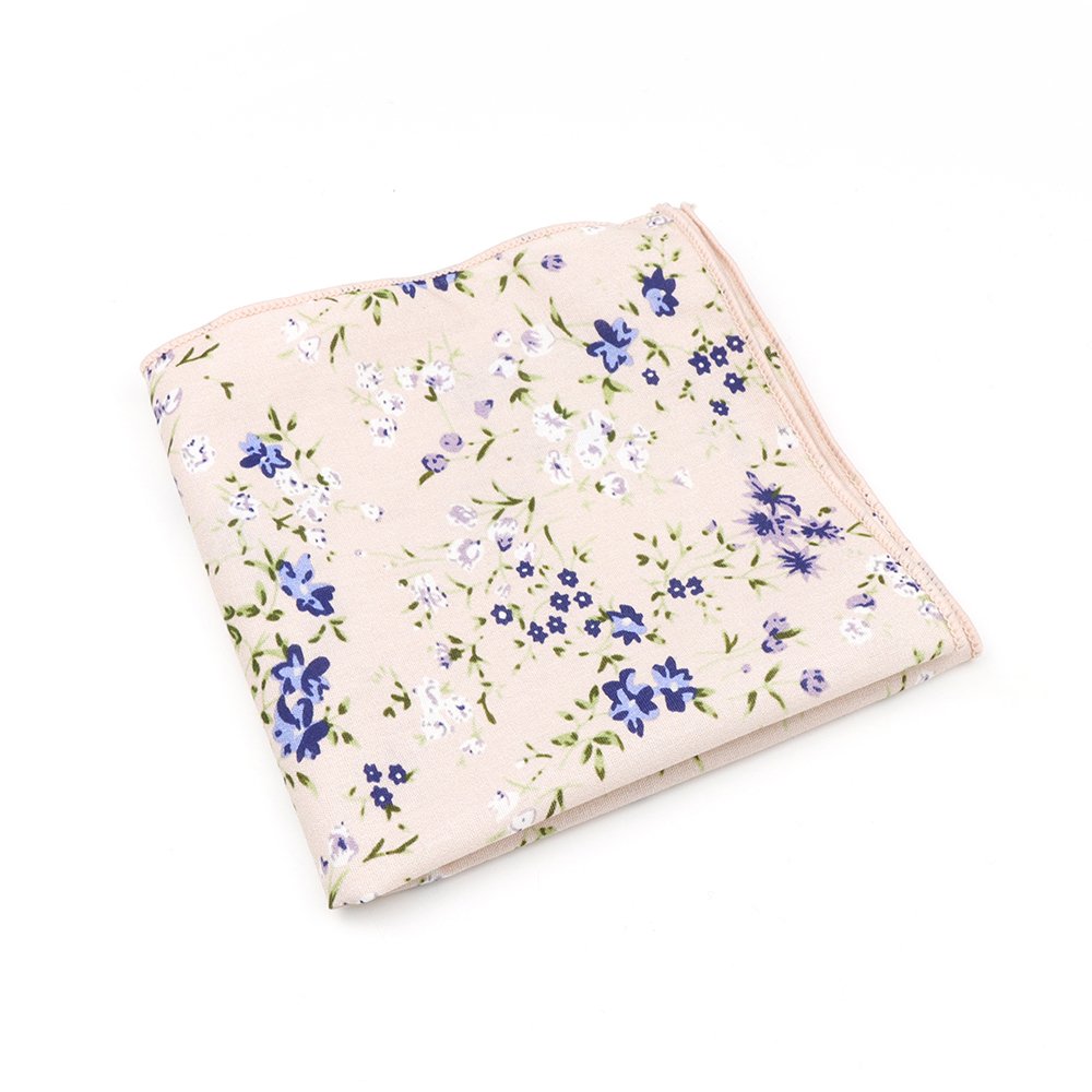 Pink floral flower cotton pocket square