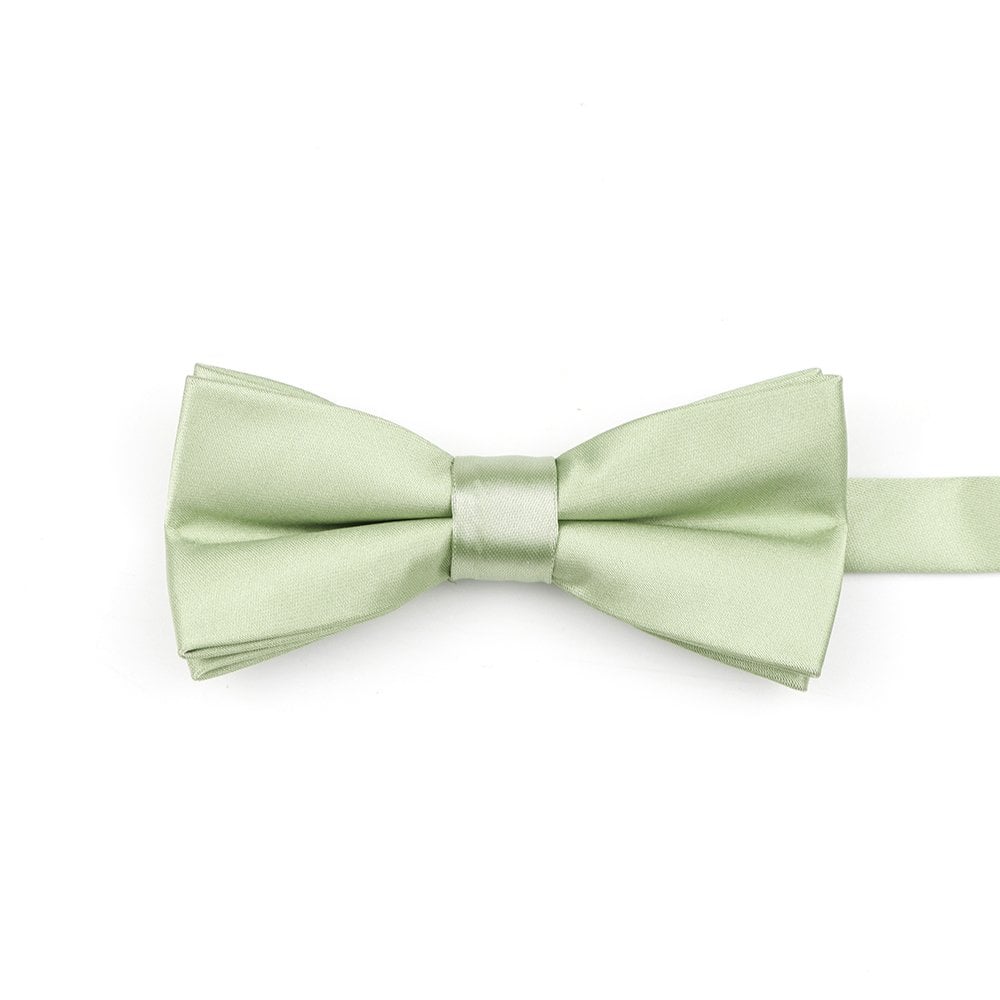 Children's Powder green satin classic bow tie
