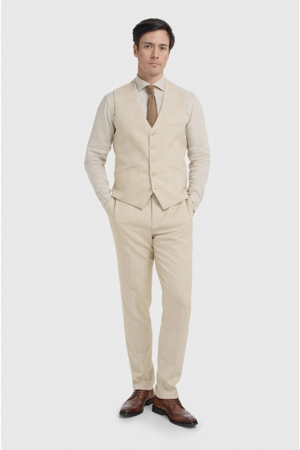Cavani Malibu beige Three Piece Suit