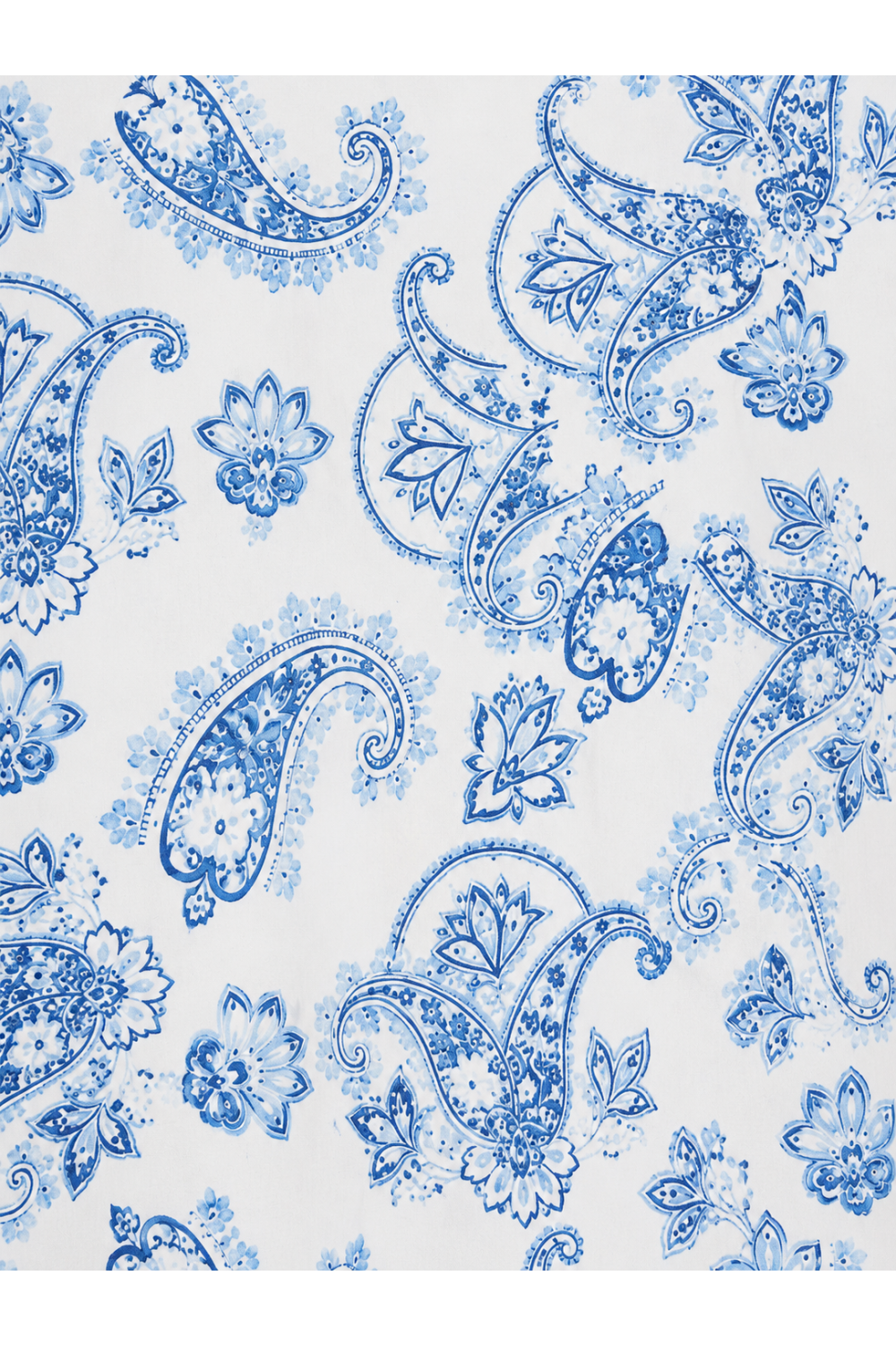 Sky Blue Paisley Floral Print Men's 100% Cotton Shirt