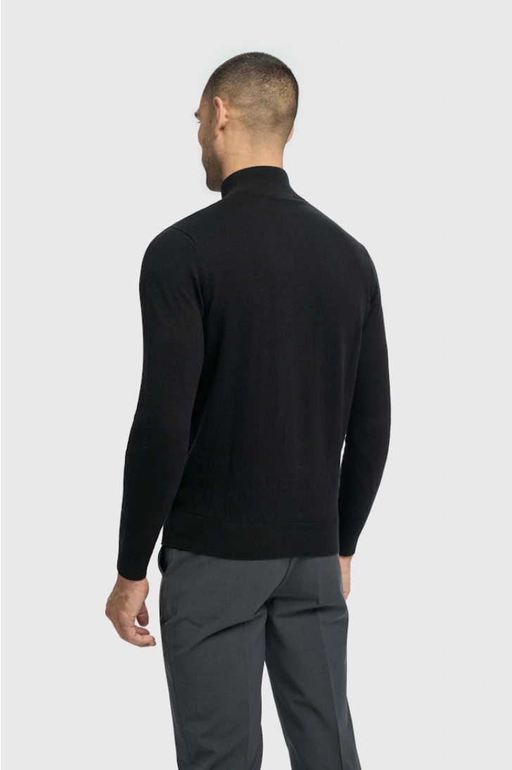 Cavani Ivano crew neck half zip jumper
