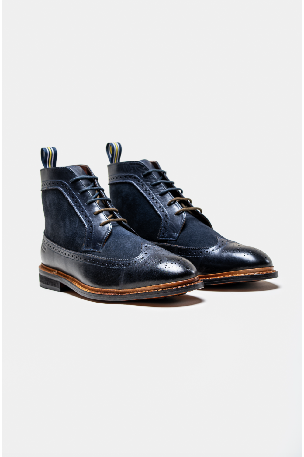 Cavani Bosworth Navy Leather Boots