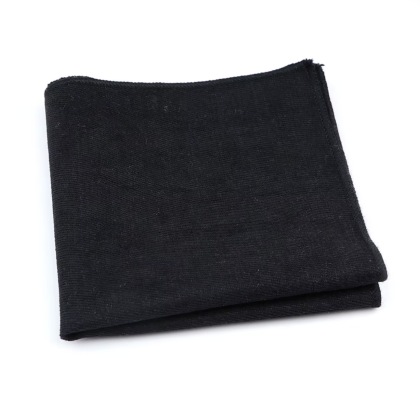 Mens Tweed Black Woven Pocket Square 