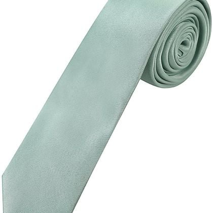 Plain duck egg blue satin classic mens tie 