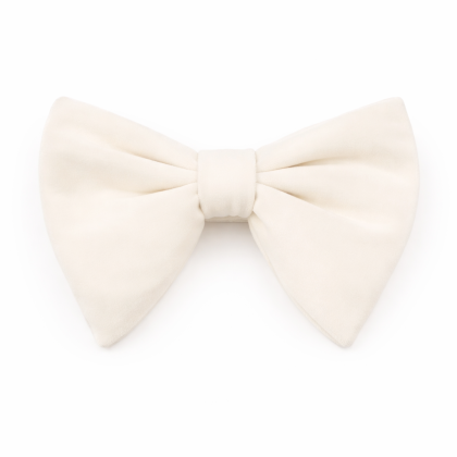 Velvet white oversized mens bow tie 
