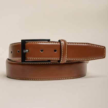 Premium Genuine Leather Men's Belt Tan 