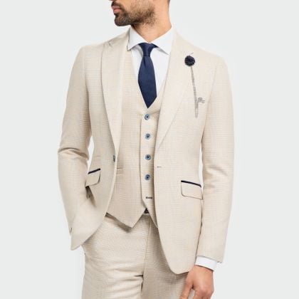 Cavani Caridi Beige Check Jacket 