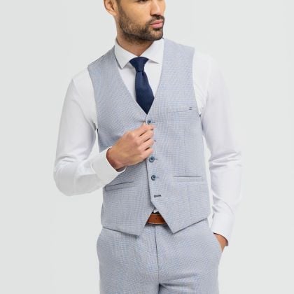 Cavani Caridi Sky Check Waistcoat 
