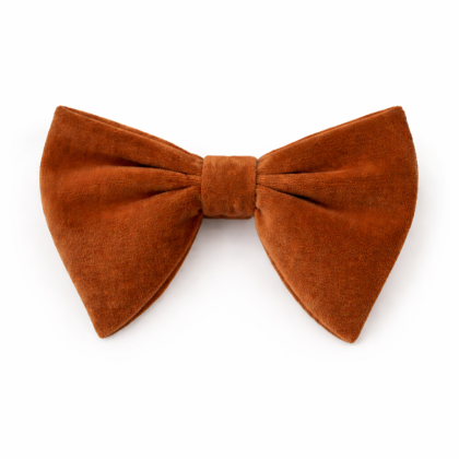 Velvet rust oversized mens bow tie 