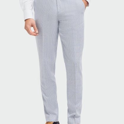 Cavani Caridi Sky Blue Check Trousers 