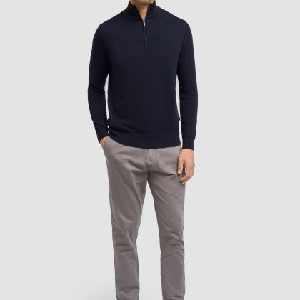 Cavani Ivano crew neck half zip jumper 