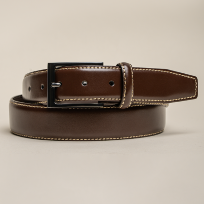 Premium Genuine Leather Men's Belt Brown 