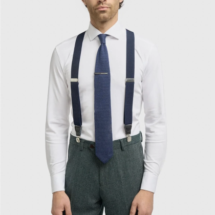 Plain Navy Braces