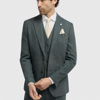 Thomas Lush Olive Tweed Suit Jacket 
