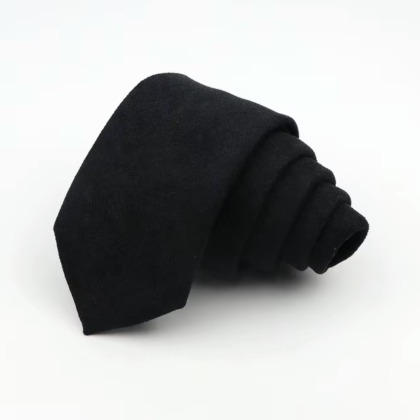 Mens Tweed Black Woven Tie 