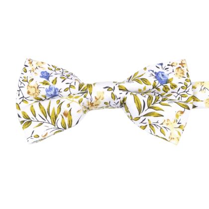 Children's Yellow floral flower cotton classic bow tie 