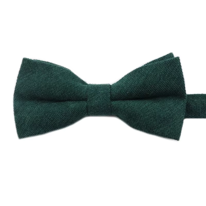 Children's Tweed Bottle Green Woven Bow Tie 