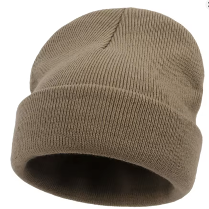 Unisex Tan Cotton Beanie Hat 
