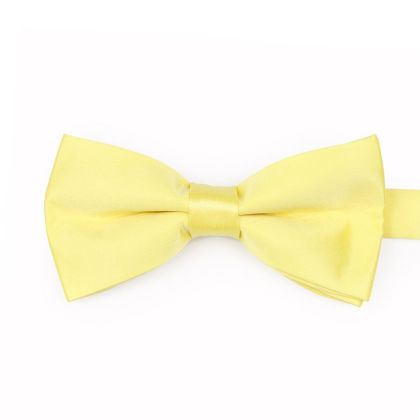 Pastel Yellow satin classic mens bow tie