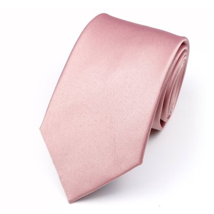 Plain Pastel Blush Pink  satin classic mens tie 
