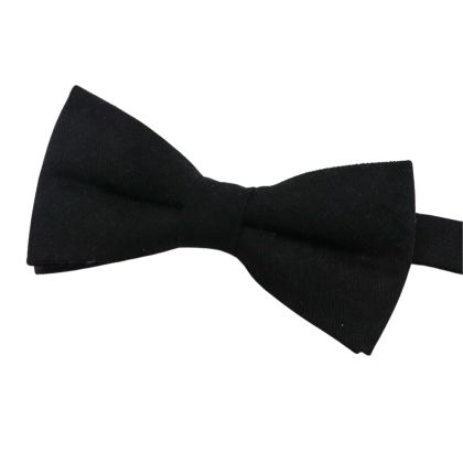 Black woven classic mens bow tie