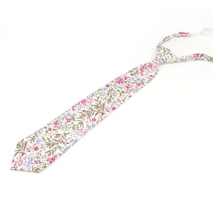 Children's Fuchsia floral flower cotton classic tie 