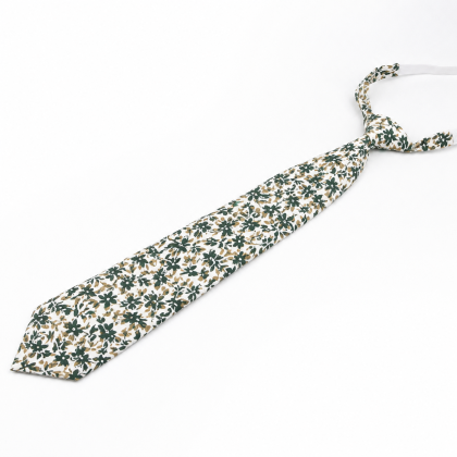 Children's Olive floral cotton tie 
