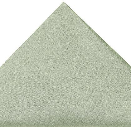 Plain Pastel green satin pocket square 