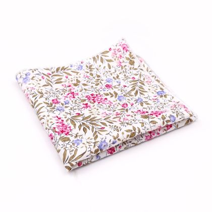 Fuchsia floral flower cotton pocket square 