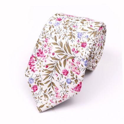Fuchsia floral flower cotton tie 