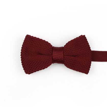 Jenson Samuel Wine Knitted Bow Tie
