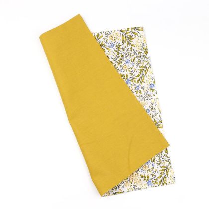 Two Tone Yellow floral cotton Pocket square 